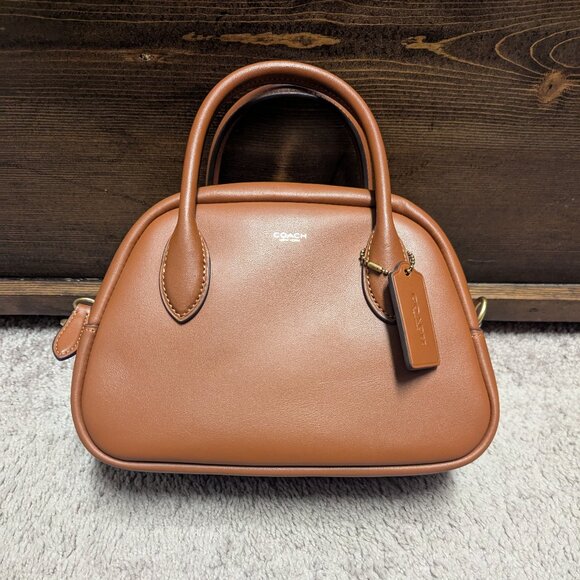 Coach Borough Bowling Bag in Saddle - Picture 2 of 9